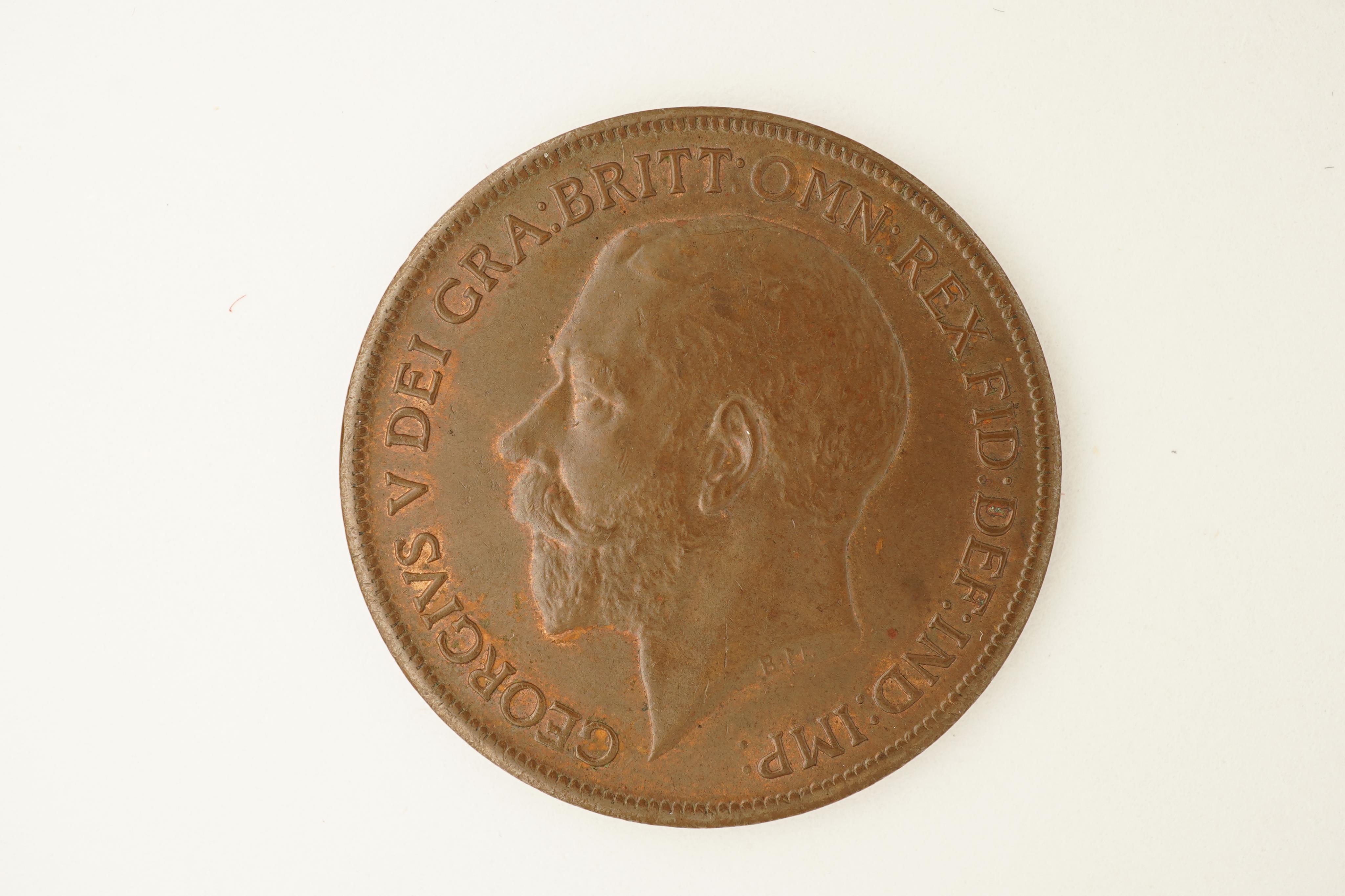 British coins, George V, bronze penny, 1918 KN, Kings Norton mint, Fr. 184, Gouby dies B/b, S. 4053, weakness to face of Britannia otherwise about EF, dark toned, scarce in this grade